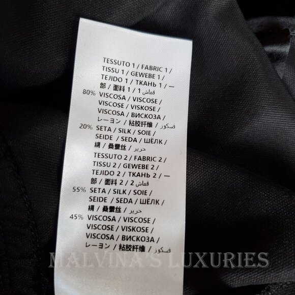 GUCCI DRESS VELVET DRAWSTRING MIDI BLACK LONG SLEEVE sz IT 44 US 8 - Picture 12 of 12